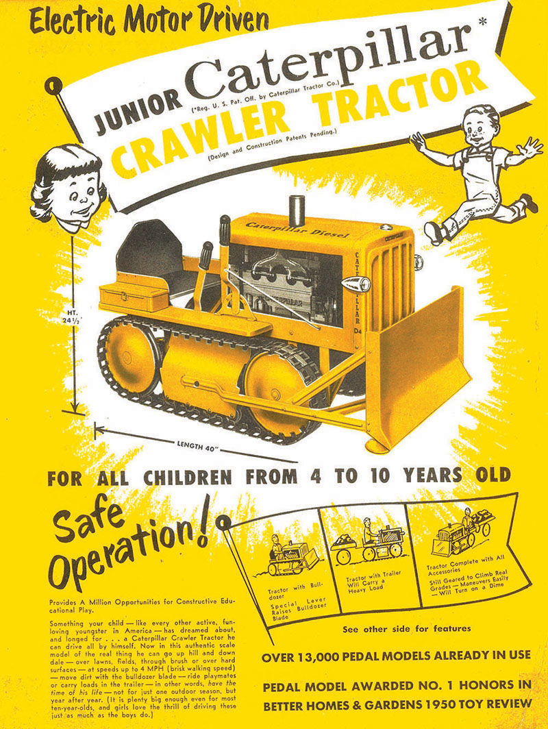 Electric Motor Driven Junior Caterpillar Crawler Tractor Advertisement