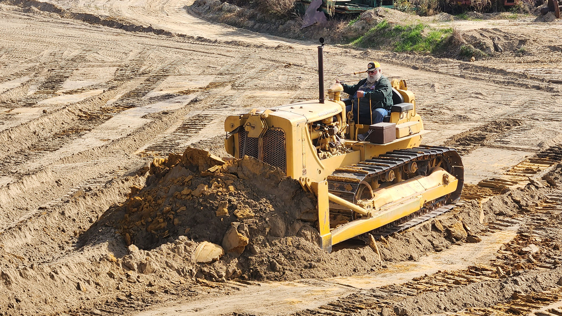 John Berndsen driving a Cat D7 at the 100 Years of Progress show at Ederville in Carthage, NC