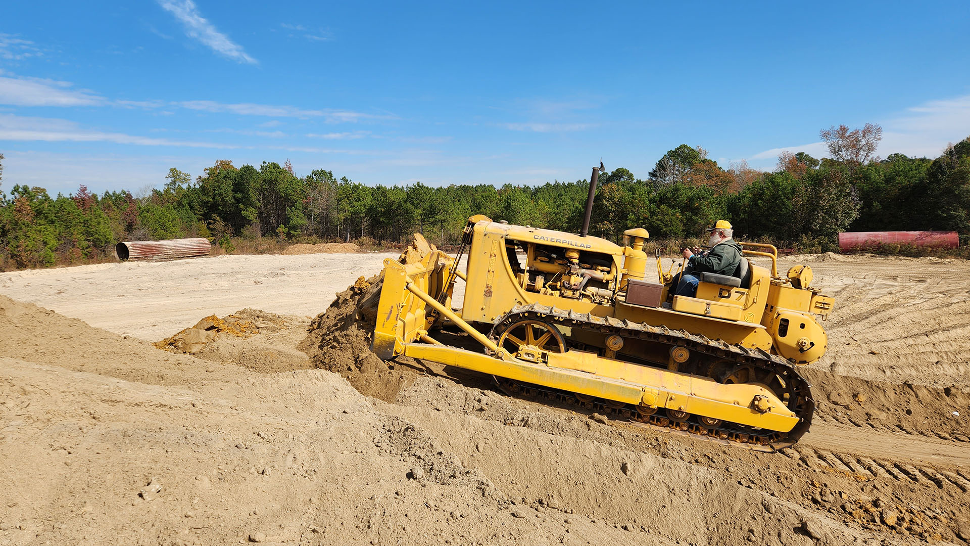 John Berndsen driving a Cat D7 at the 100 Years of Progress show at Ederville in Carthage, NC